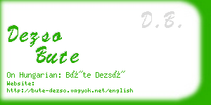 dezso bute business card